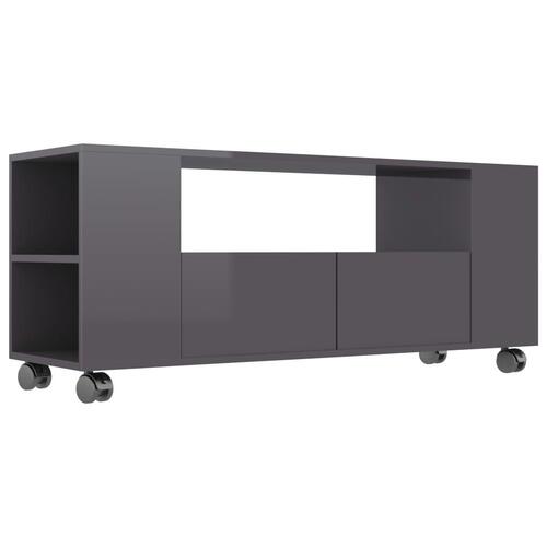 Tv-skab 120x35x43 cm spånplade grå højglans