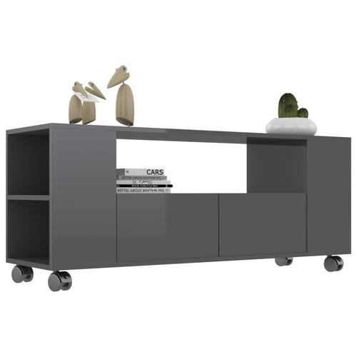Tv-skab 120x35x43 cm spånplade grå højglans