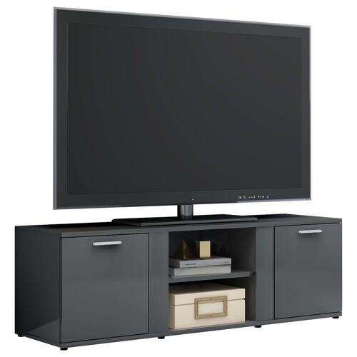 Tv-skab 120x34x37 cm spånplade grå højglans