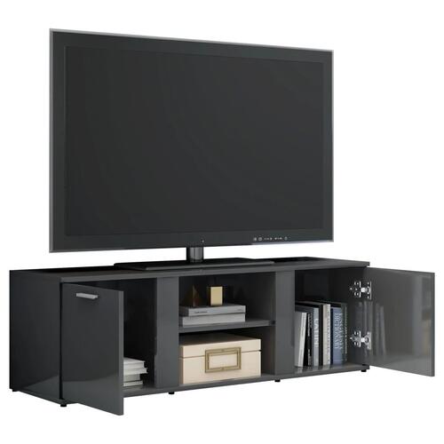 Tv-skab 120x34x37 cm spånplade grå højglans