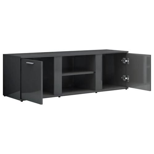 Tv-skab 120x34x37 cm spånplade grå højglans