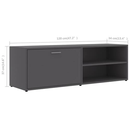 Tv-skab 120x34x37 cm spånplade grå