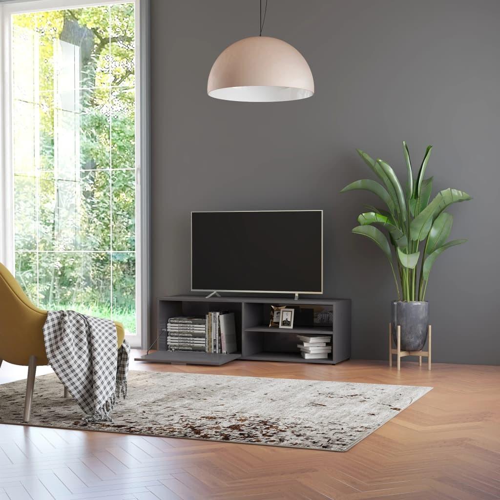 Tv-bord 120x34x37 cm konstrueret træ grå højglans