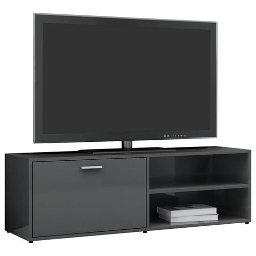 Tv-skab 120x34x37 cm spånplade grå højglans