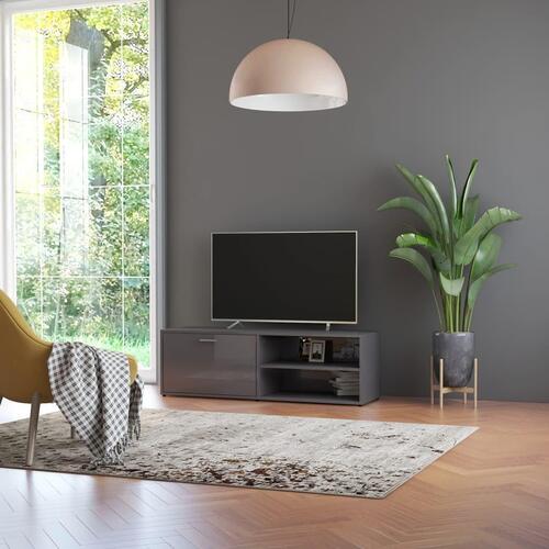 Tv-skab 120x34x37 cm spånplade grå højglans