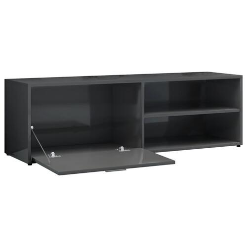Tv-skab 120x34x37 cm spånplade grå højglans