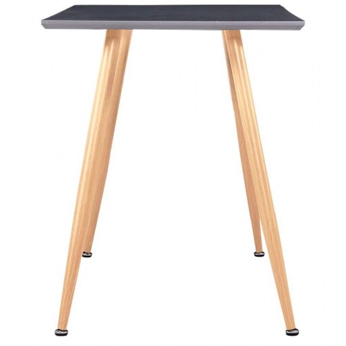 Spisebord 120 × 60 × 74 cm - MDF grå med ben i egetræsfarve