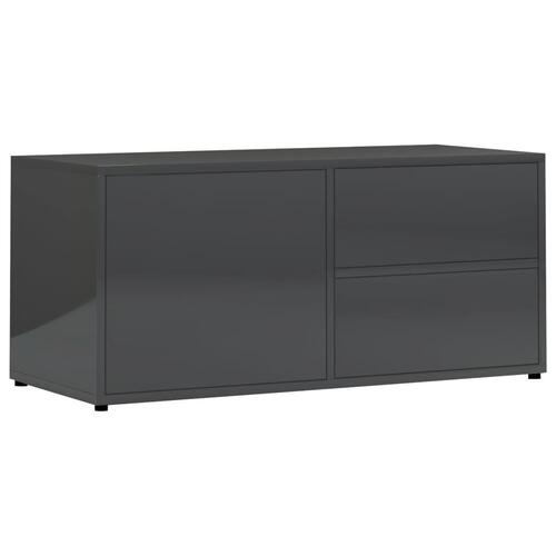 Tv-skab 80x34x36 cm spånplade grå højglans