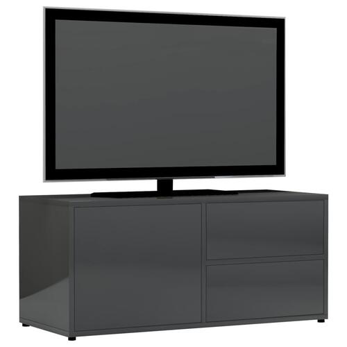 Tv-skab 80x34x36 cm spånplade grå højglans