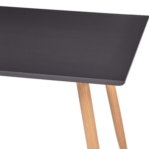 Spisebord 120 × 60 × 74 cm - MDF grå med ben i egetræsfarve