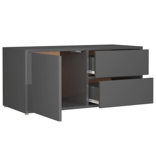 Tv-skab 80x34x36 cm spånplade grå højglans