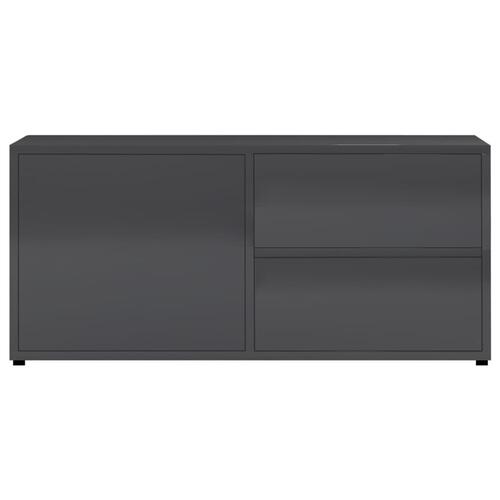 Tv-skab 80x34x36 cm spånplade grå højglans