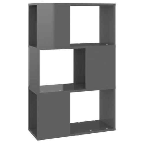 Bogskab/rumdeler 60x24x94 cm spånplade grå højglans