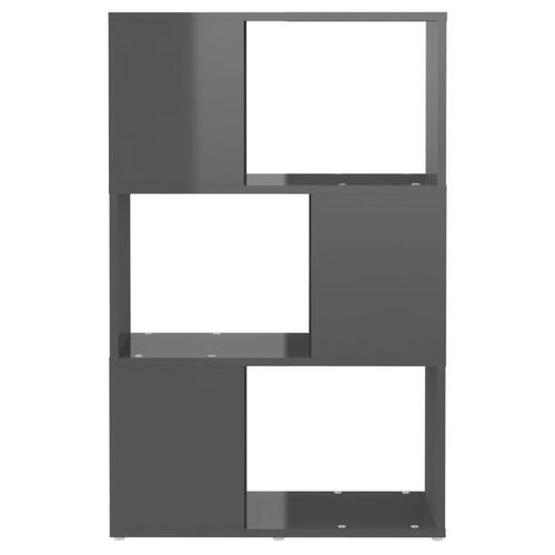 Bogskab/rumdeler 60x24x94 cm spånplade grå højglans