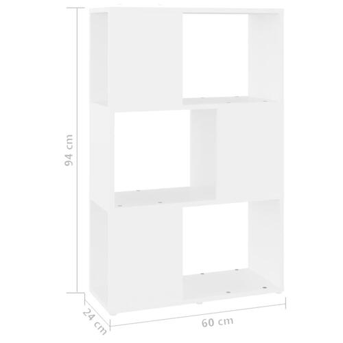 Bogreol/rumdeler 60x24x94 cm spånplade hvid