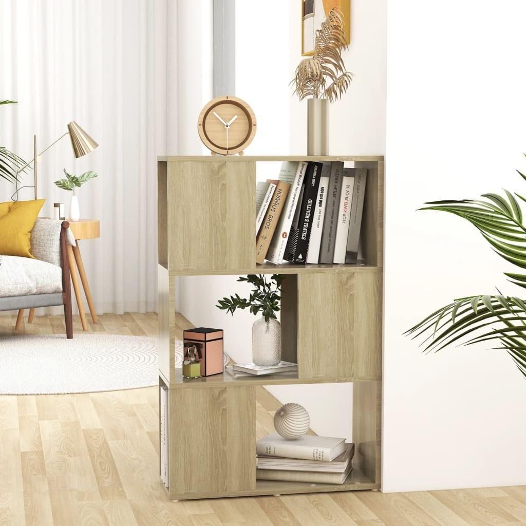 Bogreol/rumdeler 60x24x94 cm konstrueret træ sonoma-eg