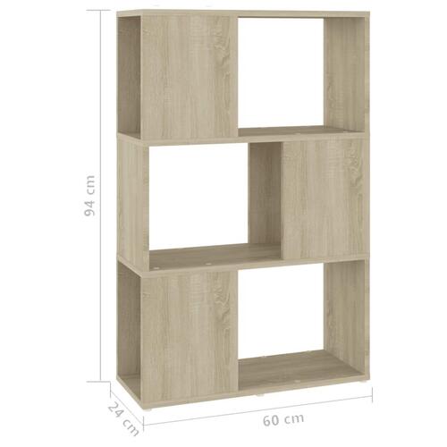 Bogreol/rumdeler 60x24x94 cm spånplade sonoma-eg