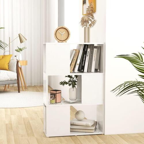 Bogskab/rumdeler 60x24x94 cm spånplade hvid højglans