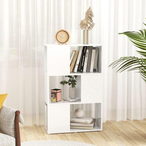 Bogskab/rumdeler 60x24x94 cm spånplade hvid højglans