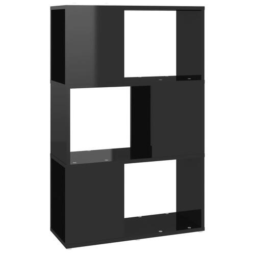 Bogskab/rumdeler 60x24x94 cm spånplade sort højglans