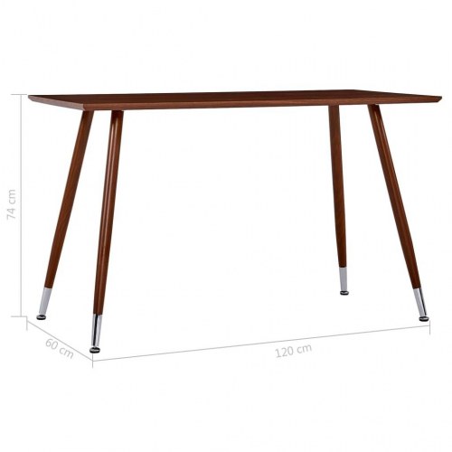 Spisebord 120 × 60 × 74 cm - MDF i brun med stålben