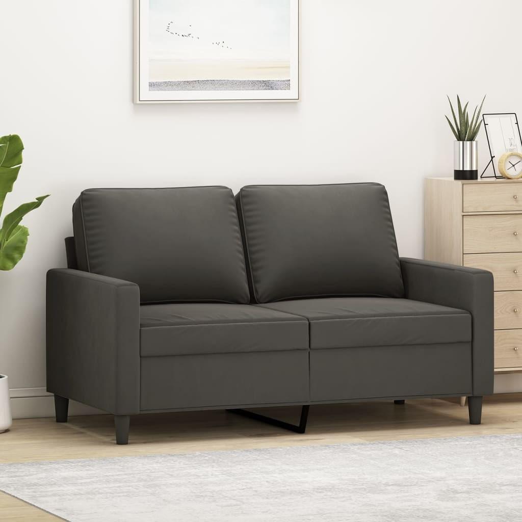 2-personers sofa 120 cm velour mørkegrå