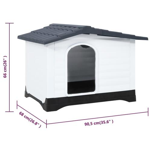 Hundehus 90,5x68x66 cm polypropylen grå
