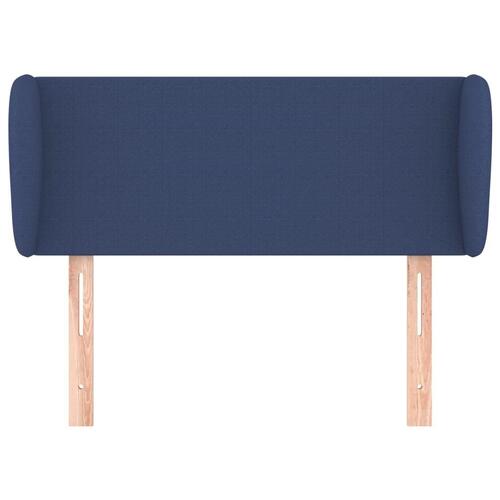 Sengegavl med kanter 83x23x78/88 cm stof blå