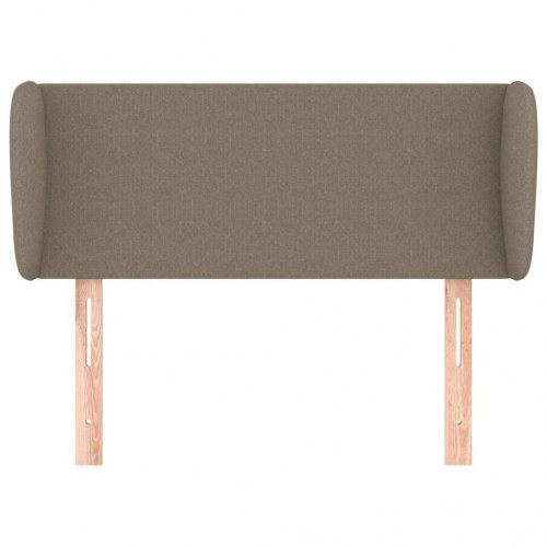 Sengegavl med kanter 93 x 23 x 78/88 cm stof gråbrun