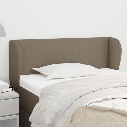 Sengegavl med kanter 103x23x78/88 cm stof gråbrun