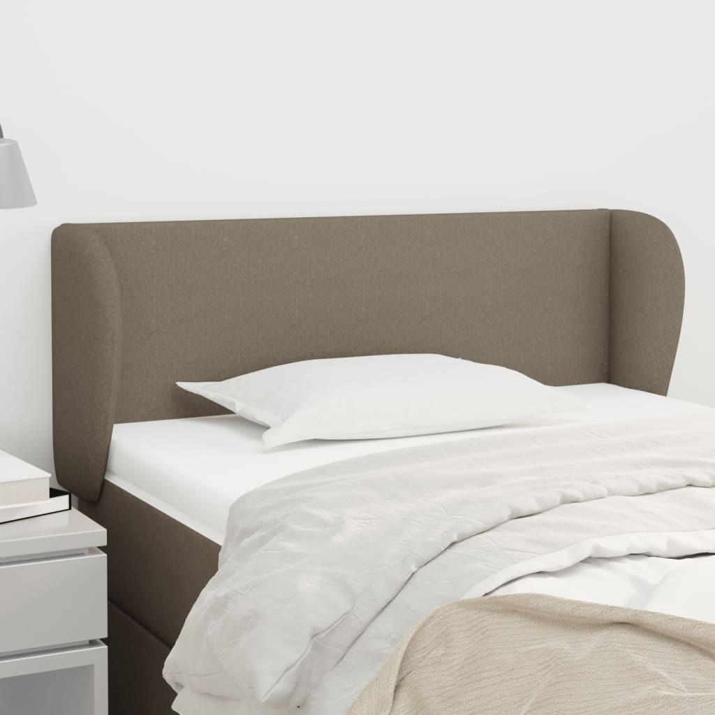 Sengegavl med kanter 103x23x78/88 cm stof gråbrun
