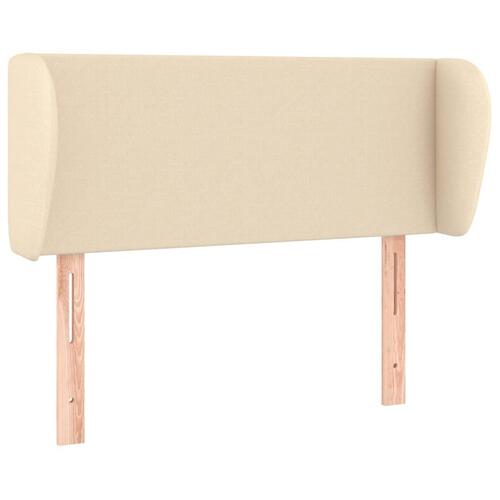 Sengegavl med kanter 103x23x78/88 cm stof cremefarvet