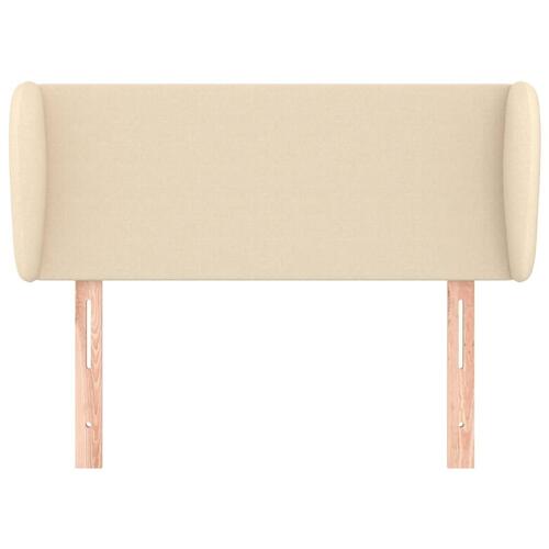 Sengegavl med kanter 103x23x78/88 cm stof cremefarvet