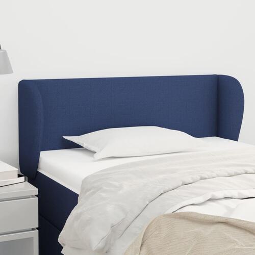 Sengegavl med kanter 103x23x78/88 cm stof blå