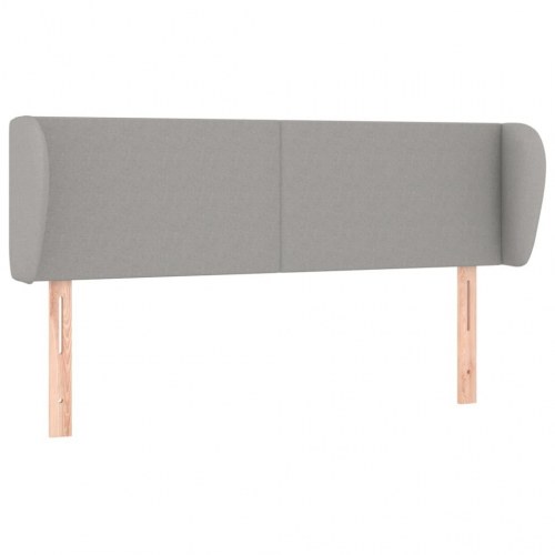 Sengegavl med kanter 147 x 23 x 78/88 cm - lysegrå