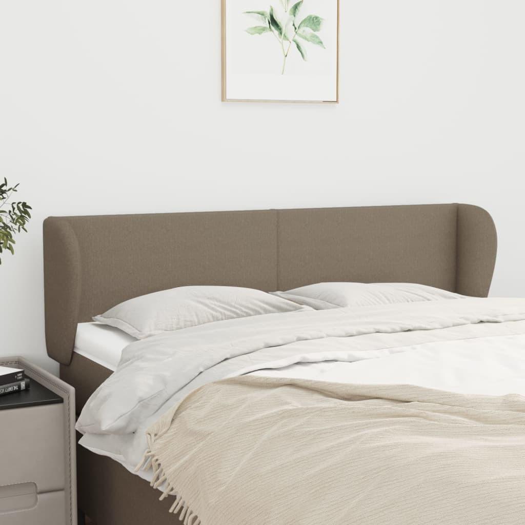Sengegavl med kanter 147x23x78/88 cm stof gråbrun