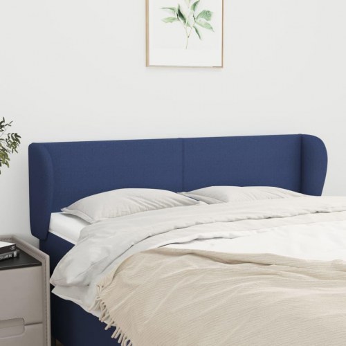 Sengegavl med kanter 147 x 23 x 78/88 cm - blå