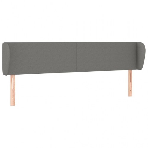 Sengegavl med kanter 163 x 23 x 78/88 cm - mørkegrå