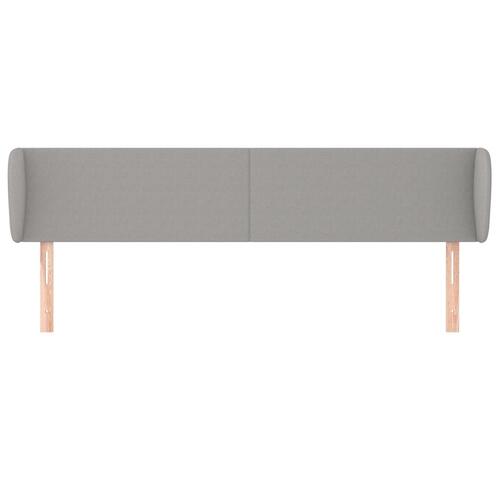 Sengegavl med kanter 183x23x78/88cm stof lysegrå