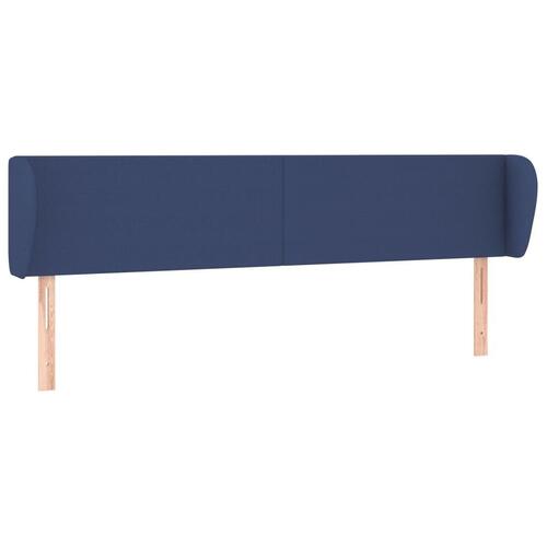 Sengegavl med kanter 183x23x78/88 cm stof blå