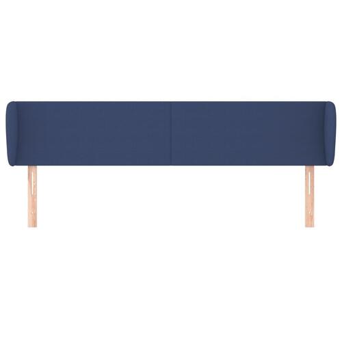 Sengegavl med kanter 183x23x78/88 cm stof blå