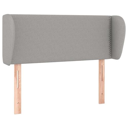 Sengegavl med kanter 83x23x78/88 cm stof lysegrå