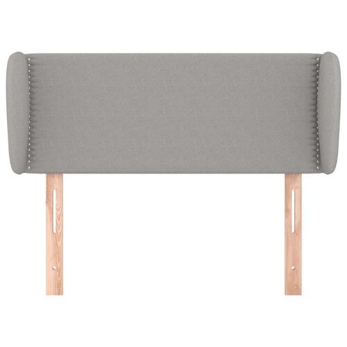 Sengegavl med kanter 83x23x78/88 cm stof lysegrå