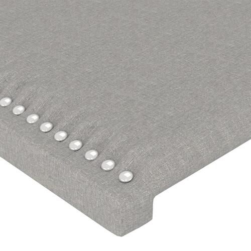 Sengegavl med kanter 83x23x78/88 cm stof lysegrå