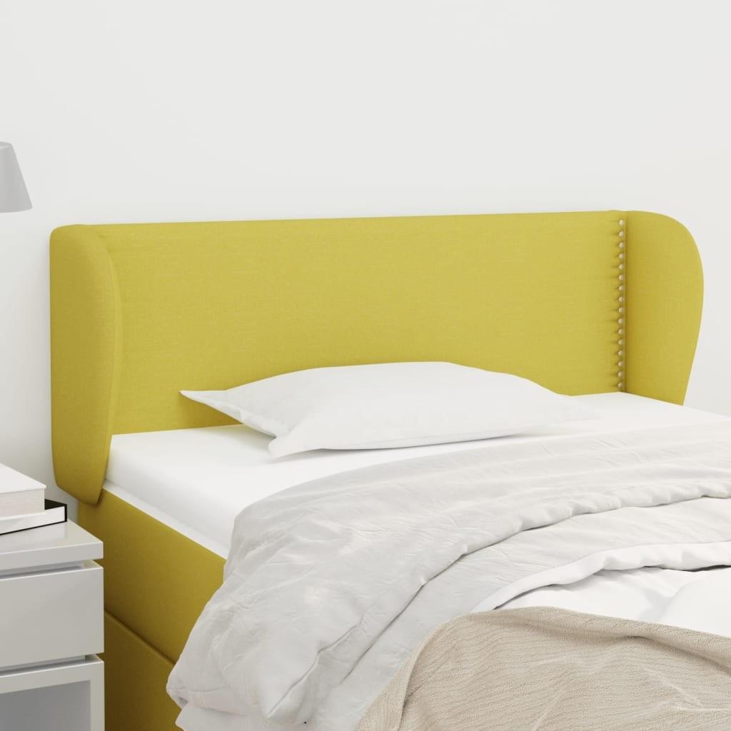 Sengegavl med kanter 83x23x78/88 cm stof grøn