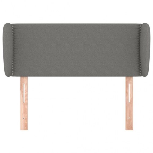 Sengegavl med kanter 93 x 23 x 78/88 cm stof mørkegrå