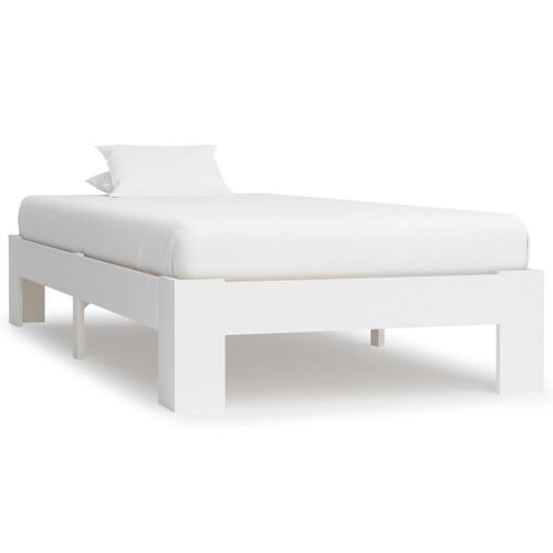 Sengestel massivt fyrretræ 90 x 200 cm hvid