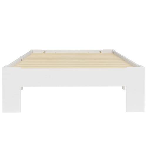 Sengestel massivt fyrretræ 90 x 200 cm hvid