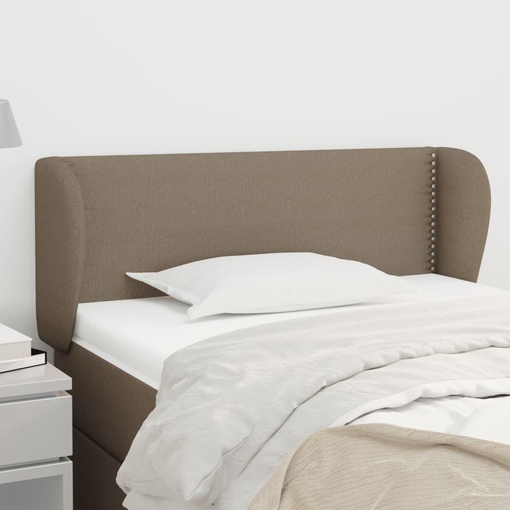 Sengegavl med kanter 103x23x78/88 cm stof gråbrun