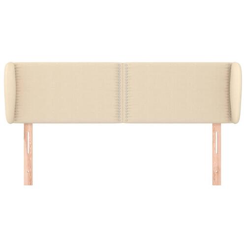 Sengegavl med kanter 147x23x78/88 cm stof cremefarvet